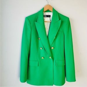 Zara | Green Blazer | Suit Jacket